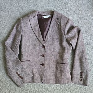 To the Max Brown Blazer with Notched Lapels